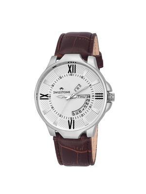swisstone wht105-wht-brw & vog501-pnk-ch analog wrist watch combo for men & women - 14361620 - Standard Image - 2