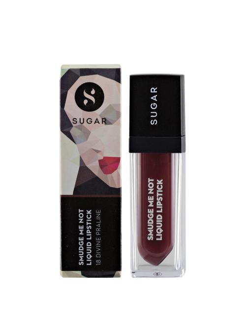 sugar smudge me not liquid lipstick - 18 divine praline (dusty burgundy) - 14362718 - Standard Image - 1