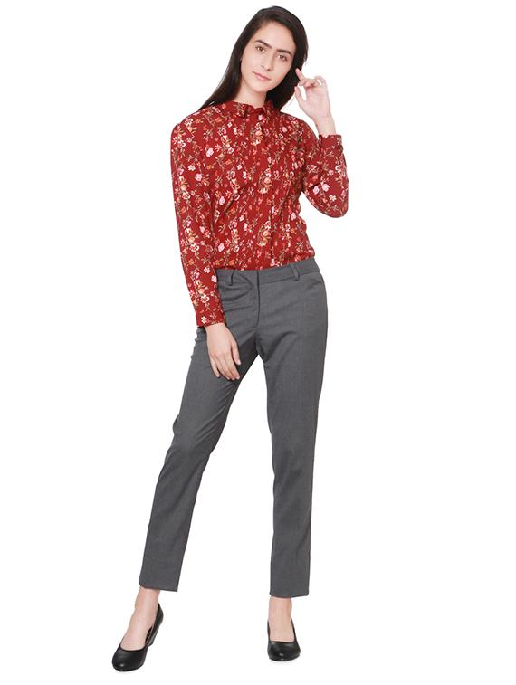 grey flat front trouser - 14362958 - Zoom Image - 4
