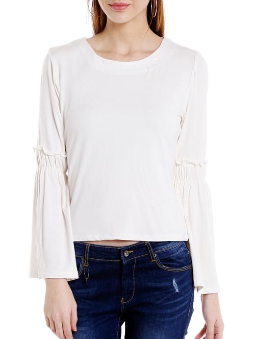 frill detail bell sleeved top - 14364076 - Standard Image - 1