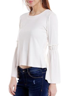 frill detail bell sleeved top - 14364076 - Standard Image - 2
