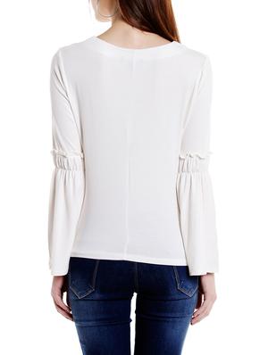 frill detail bell sleeved top - 14364076 - Standard Image - 3