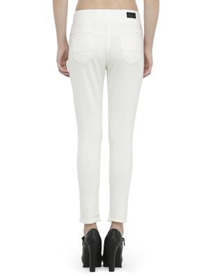 white cotton lycra jeggings - 14366631 - Standard Image - 3