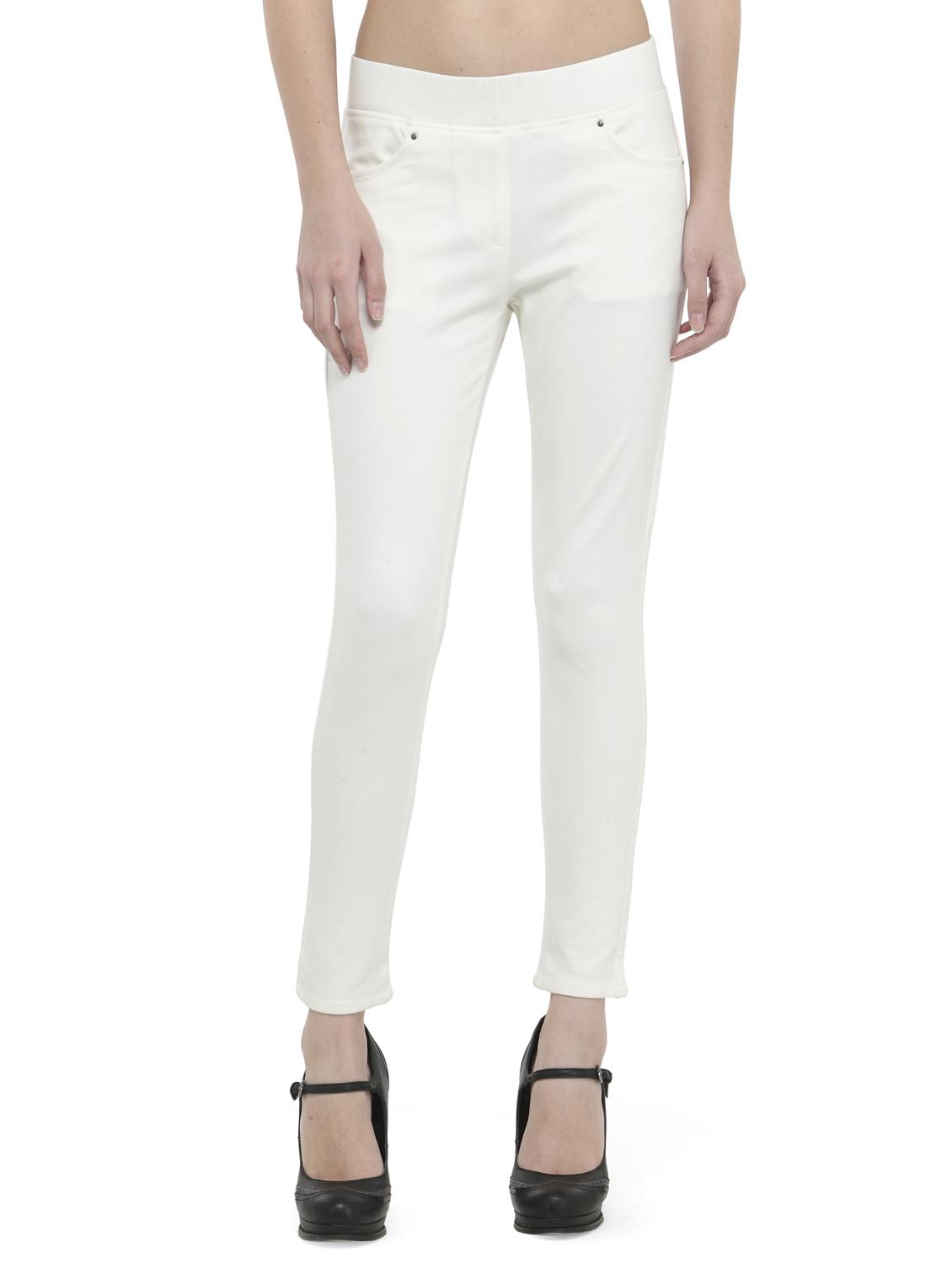 white cotton lycra jeggings - 14366631 - Zoom Image - 1