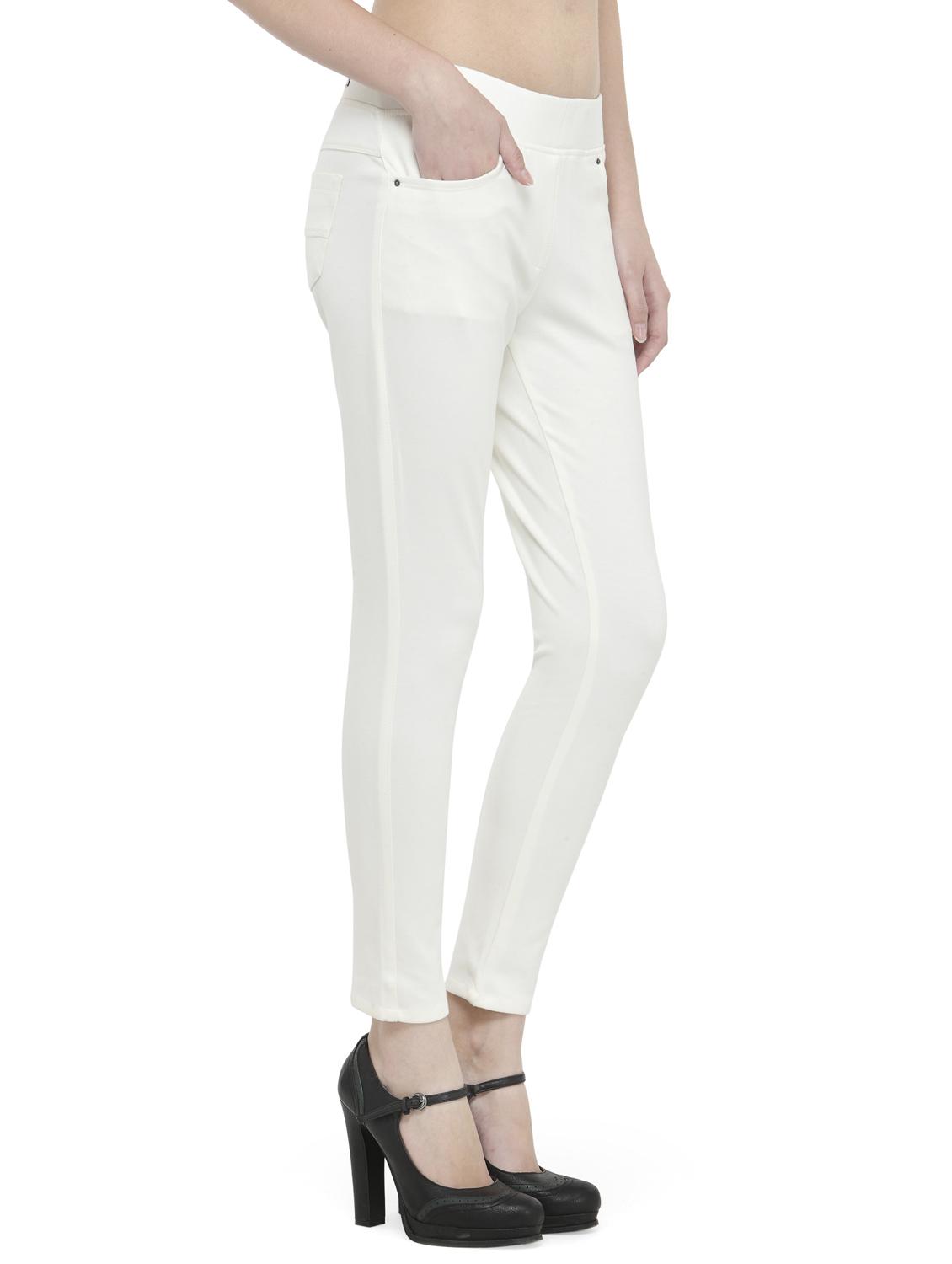 white cotton lycra jeggings - 14366631 - Zoom Image - 2