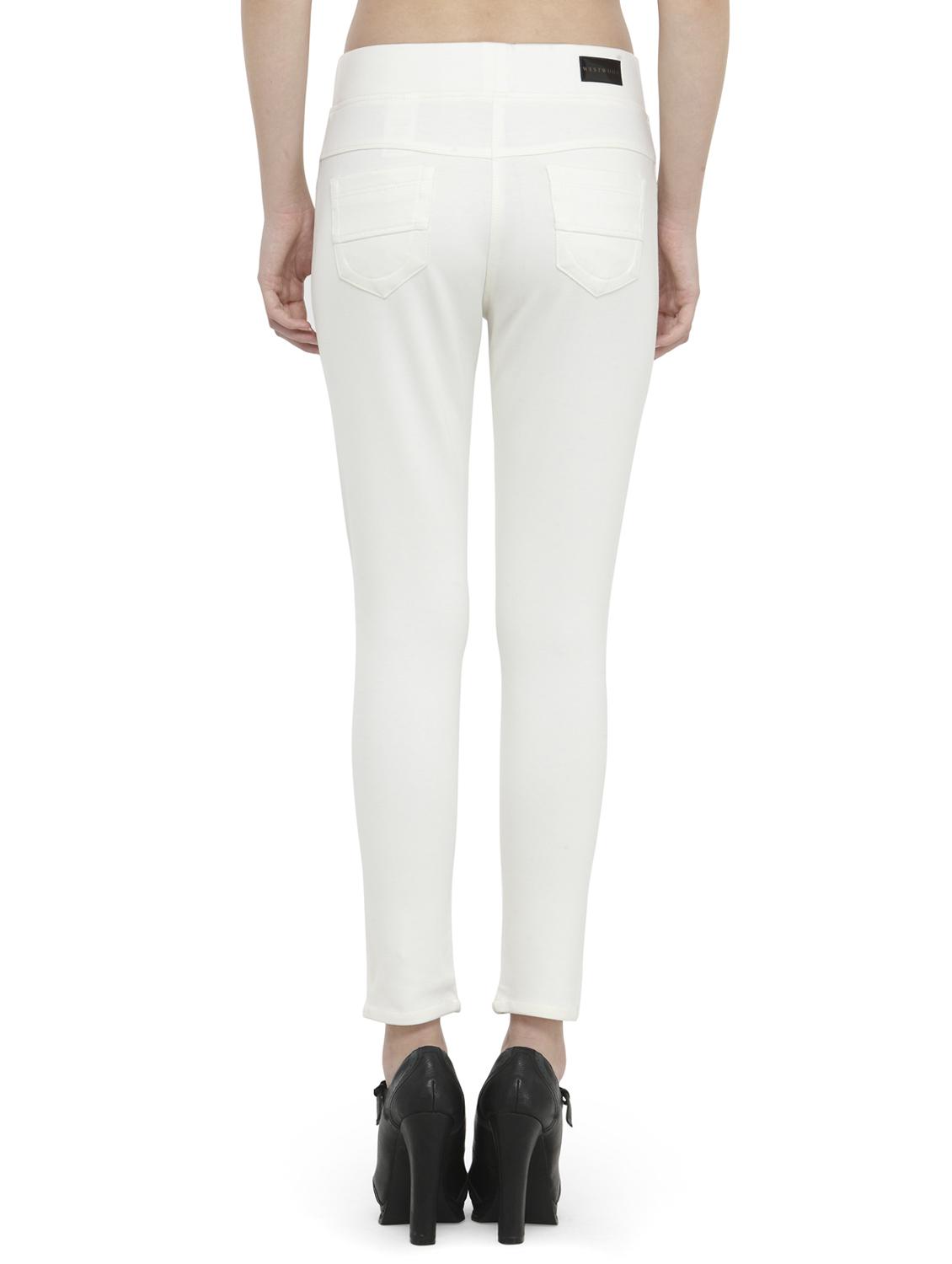 white cotton lycra jeggings - 14366631 - Zoom Image - 3