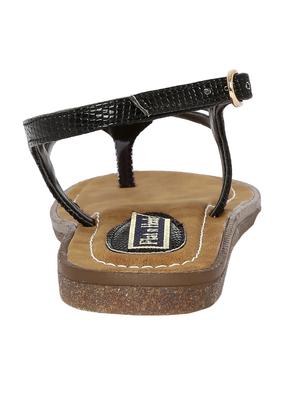 black faux leather back strap sandals - 14366910 - Standard Image - 3