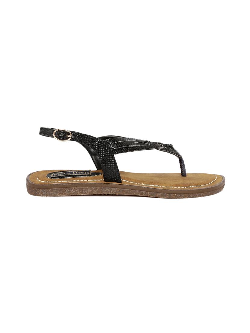 black faux leather back strap sandals - 14366910 - Zoom Image - 2