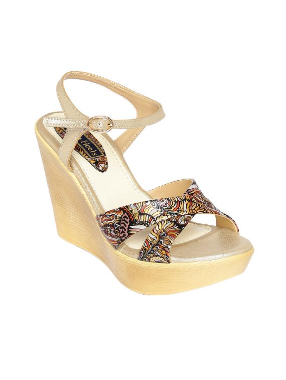 gold ankle strap wedge - 14367068 - Zoom Image - 1
