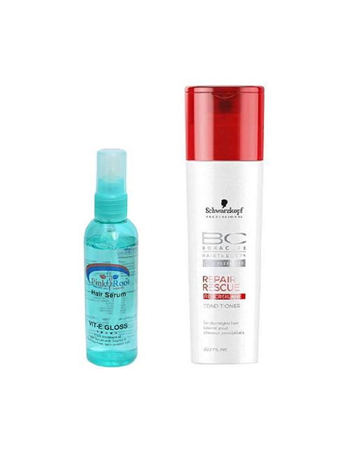 schwarzkopf bc bonacure repair rescue conditioner with pink root hair serum pack of 2 - 14367485 - Standard Image - 1