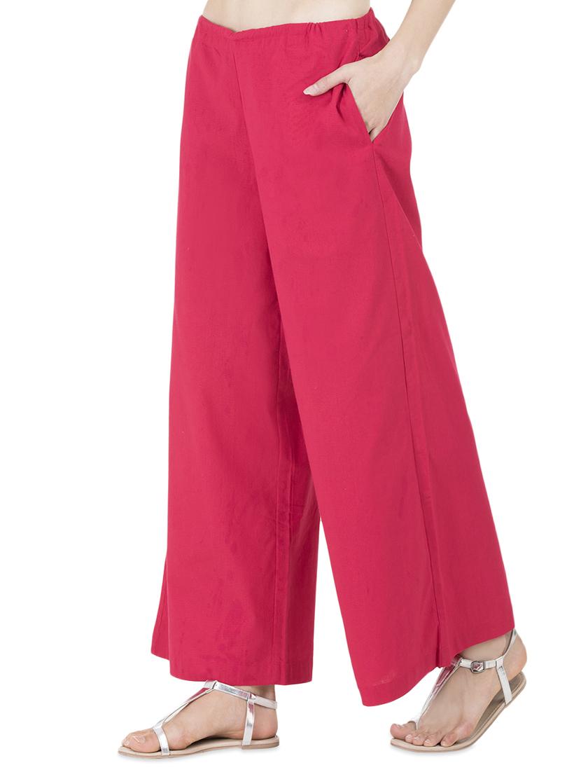 grass by gitika goyal pink cotton casual palazzo - 14367546 - Zoom Image - 2