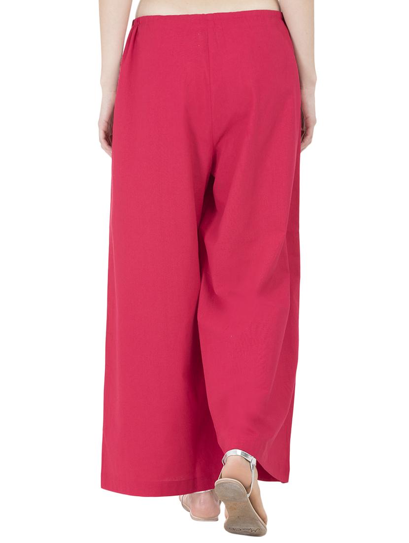 grass by gitika goyal pink cotton casual palazzo - 14367546 - Zoom Image - 3