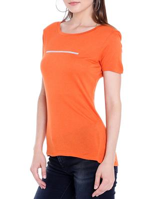 orange viscose regular tee - 14367788 - Standard Image - 2