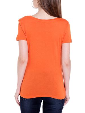 orange viscose regular tee - 14367788 - Standard Image - 3