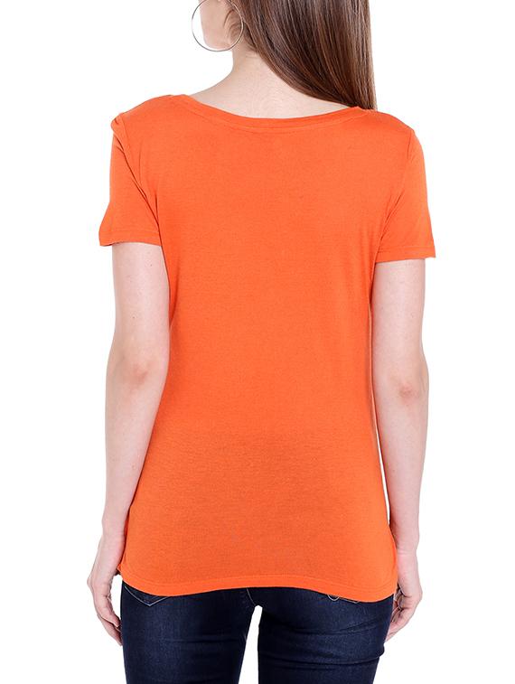 orange viscose regular tee - 14367788 - Zoom Image - 3