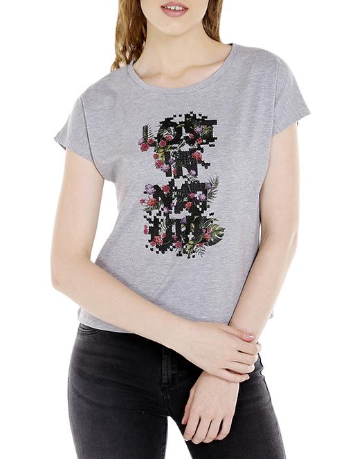 grey cotton regular tee - 14367801 - Standard Image - 1