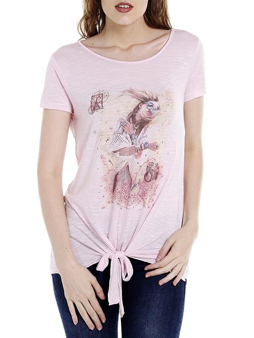 pink cotton regular tee - 14367804 - Standard Image - 1