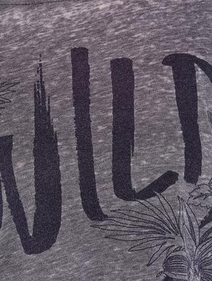 grey printed cotton crop tee - 14367809 - Standard Image - 4