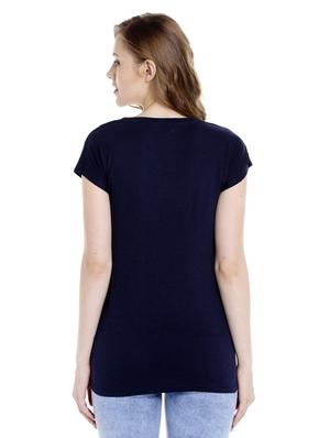 navy blue printed cotton regular tee - 14367821 - Standard Image - 3