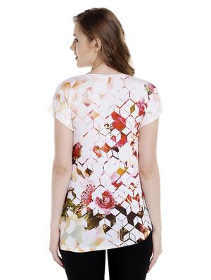 white printed viscose tee - 14367823 - Standard Image - 3
