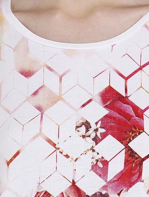 white printed viscose tee - 14367823 - Standard Image - 4