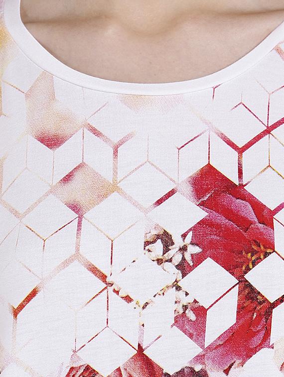 white printed viscose tee - 14367823 - Zoom Image - 4