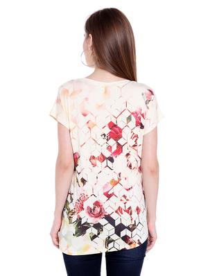 white printed viscose regular tee - 14367824 - Standard Image - 3