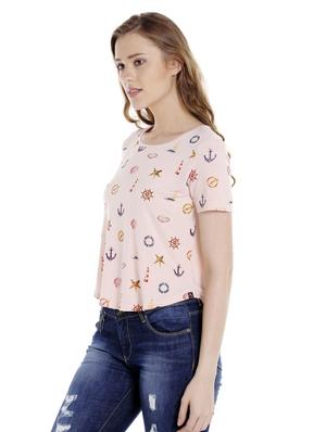 light pink printed regular tee - 14367828 - Standard Image - 2