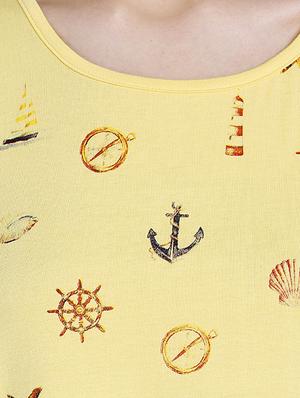 yellow printed viscose regular tee - 14367829 - Standard Image - 4