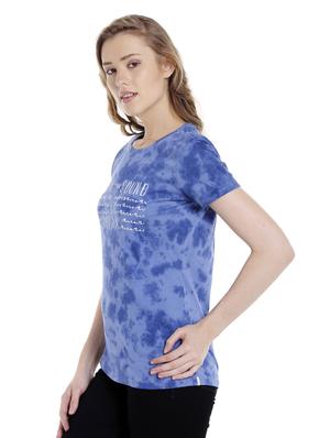 blue printed cotton regular tee - 14367830 - Standard Image - 2