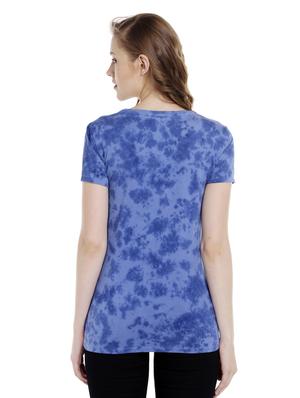 blue printed cotton regular tee - 14367830 - Standard Image - 3