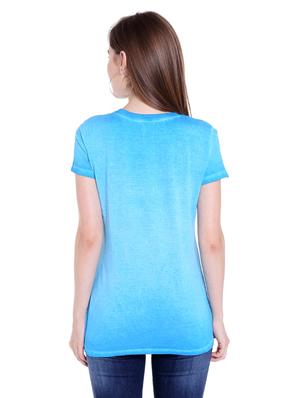 blue printed cotton regular tee - 14367831 - Standard Image - 3