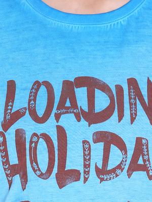 blue printed cotton regular tee - 14367831 - Standard Image - 4
