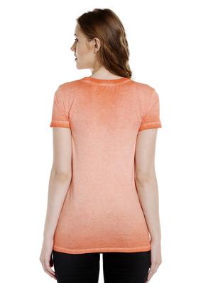 orange printed cotton regular tee - 14367832 - Standard Image - 3
