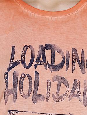 orange printed cotton regular tee - 14367832 - Standard Image - 4