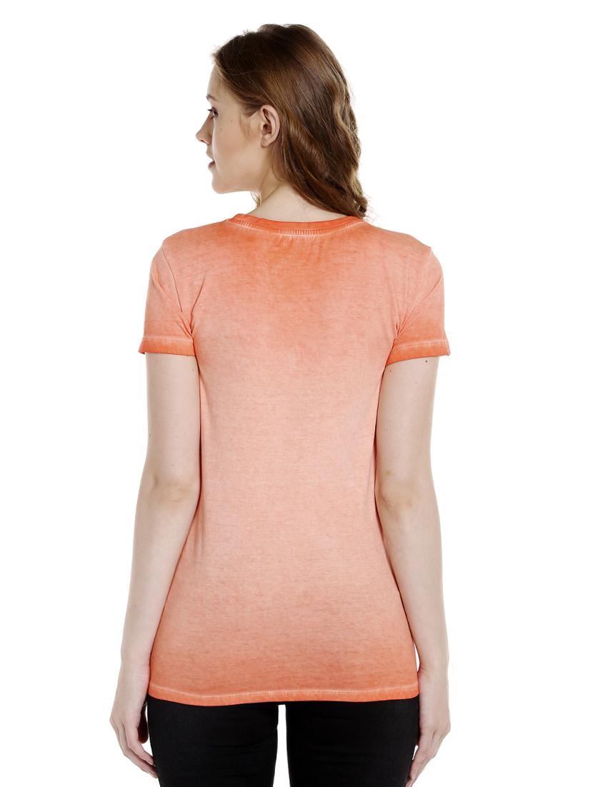 orange printed cotton regular tee - 14367832 - Zoom Image - 3