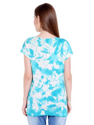 blue printed cotton regular tee - 14367833 - Standard Image - 3
