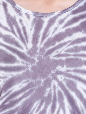 purple printed cotton crop tee - 14367835 - Standard Image - 4