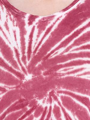 pink printed cotton crop tee - 14367836 - Standard Image - 4