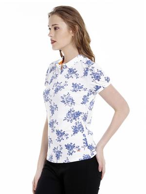 white floral printed cotton regular tee - 14367837 - Standard Image - 2