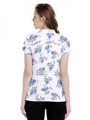 white floral printed cotton regular tee - 14367837 - Standard Image - 3