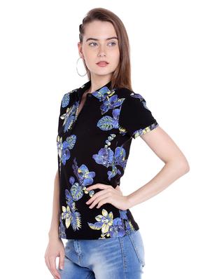 black printed cotton regular tee - 14367838 - Standard Image - 2