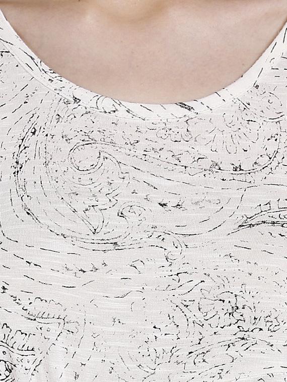 beige printed cotton regular tee - 14367840 - Zoom Image - 4