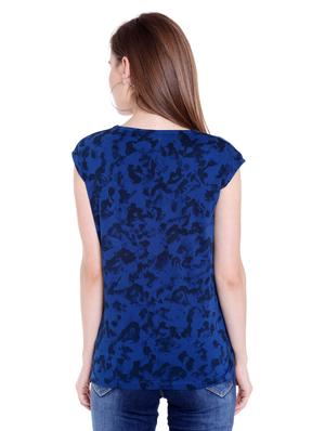 blue printed cotton regular tee - 14367842 - Standard Image - 3