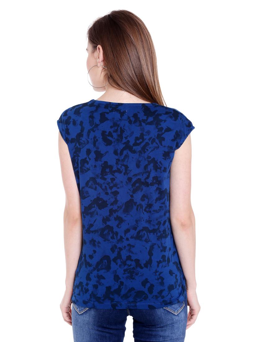 blue printed cotton regular tee - 14367842 - Zoom Image - 3
