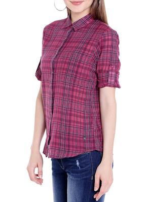 pink gingham check cotton shirt - 14367863 - Standard Image - 2