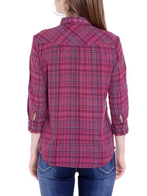 pink gingham check cotton shirt - 14367863 - Standard Image - 3