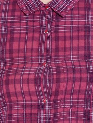 pink gingham check cotton shirt - 14367863 - Standard Image - 4