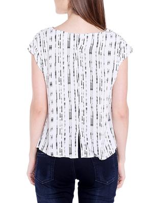 white printed viscose top - 14367867 - Standard Image - 3