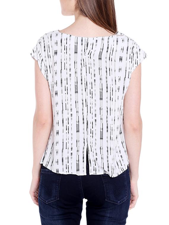 white printed viscose top - 14367867 - Zoom Image - 3